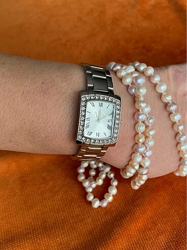 TCM. Swarovski Kristalli Çelik Saat