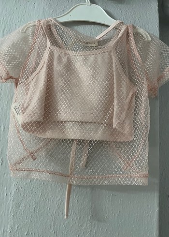 Dantel Detaylı Pembe Kız Bolero crop - Görsel 3