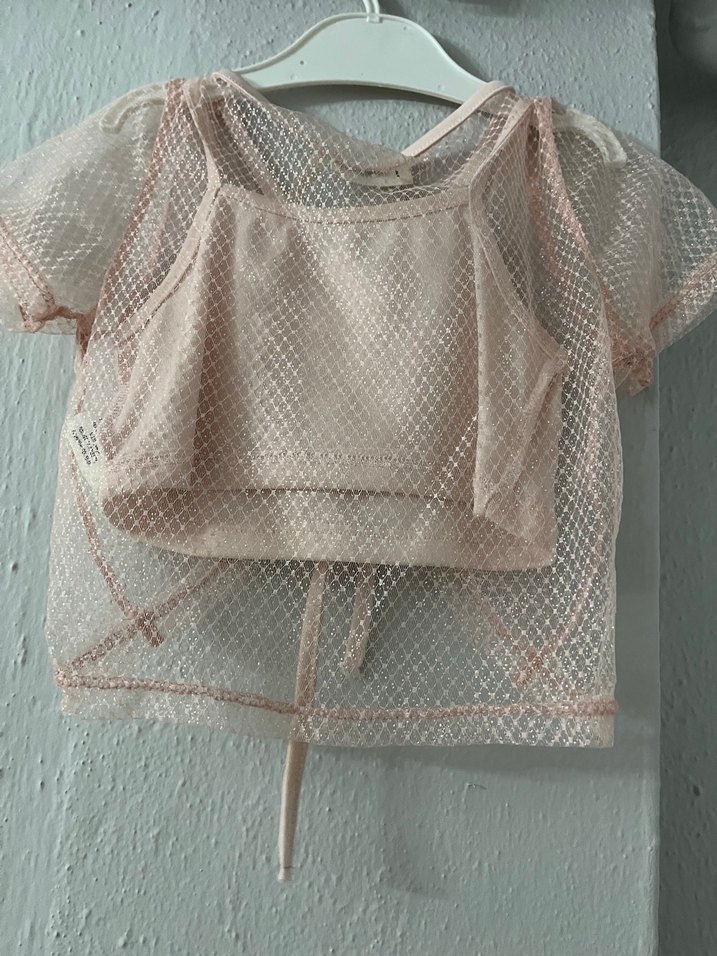 Dantel Detaylı Pembe Kız Bolero crop - Görsel 3