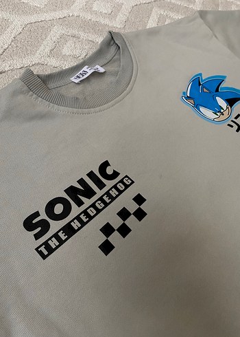 Sonic Baskılı Gri Erkek Sweatshirt - Görsel 2