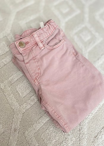 4 Yaş Beden pembe Renk Pembe Bol Kesim Kız Denim Pantolon