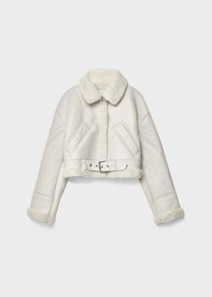 STRADİVARİUS SUNİ DERİ SUNİ YÜNLÜ CEKET KABAN - Görsel 3