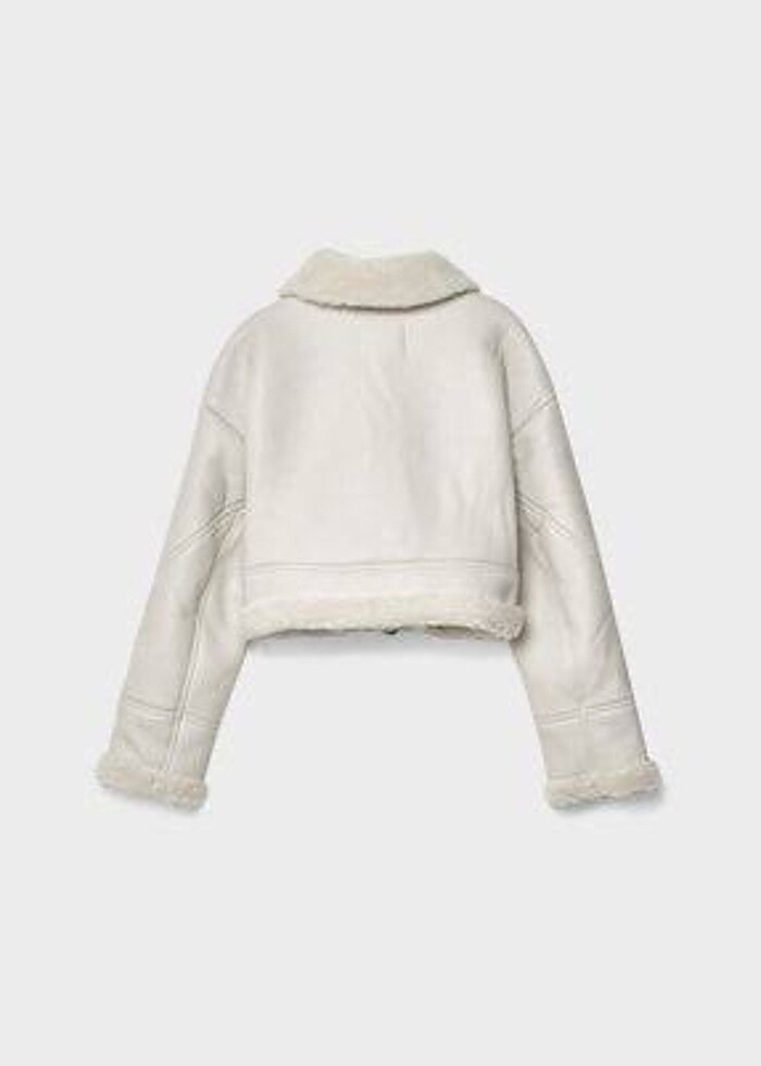 STRADİVARİUS SUNİ DERİ SUNİ YÜNLÜ CEKET KABAN - Görsel 4