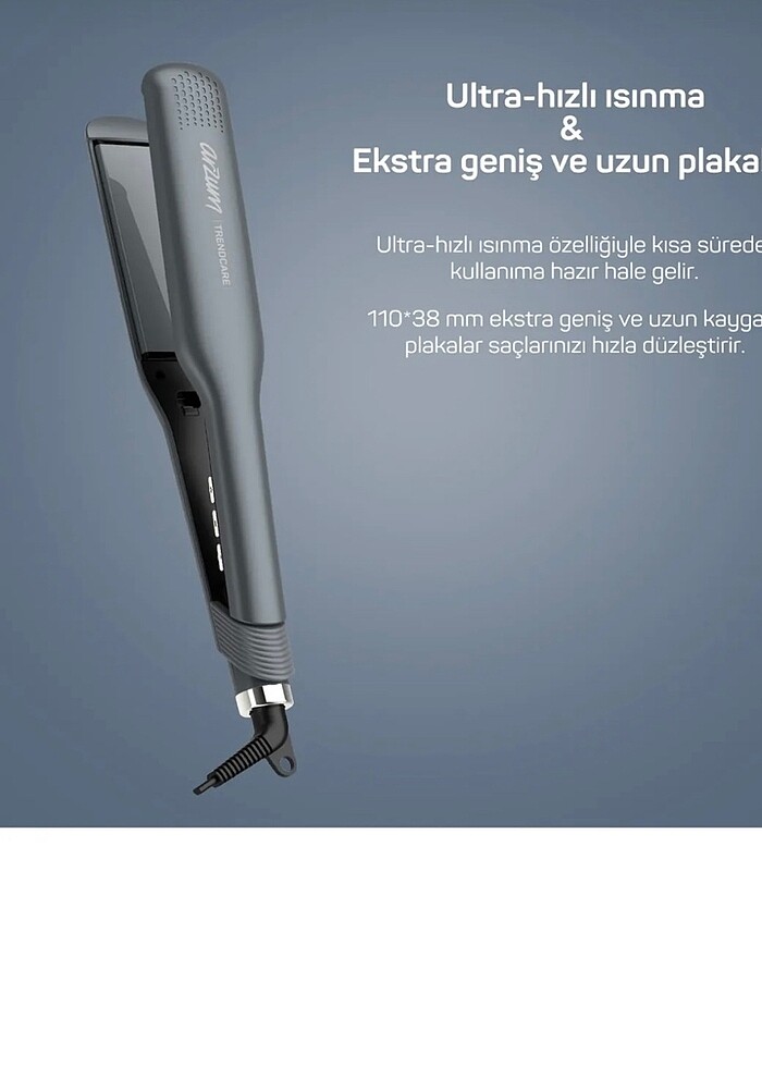 ARZUM AR5078 TRENDCARE GENİŞ SAÇ DÜZLEŞTİRİCİSİ -ANTRASİT - Görsel 3