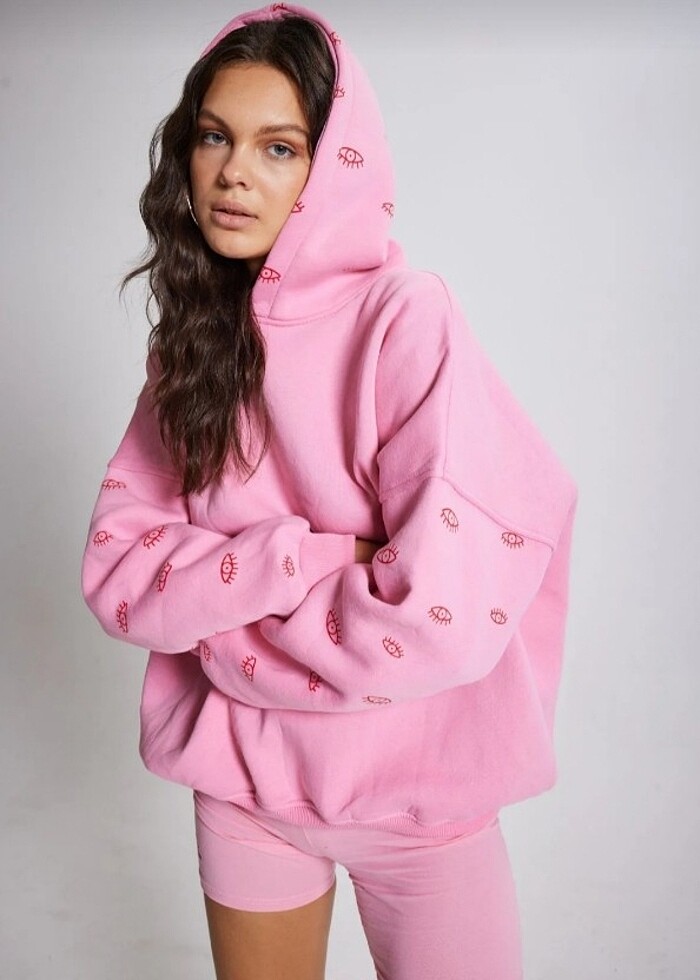 HOLLY LOLLY PEMBE OVERSIZE SWEATSHİRT  - Görsel 2