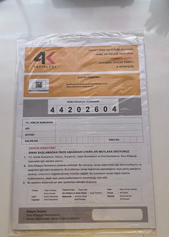 4k Yayinlari Sinav Deneme