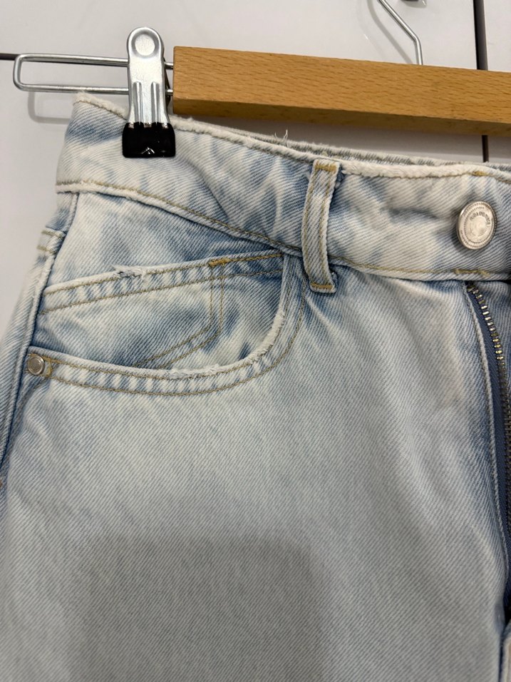 Gri Batik Desenli Kadın Denim Pantolon - Görsel 2