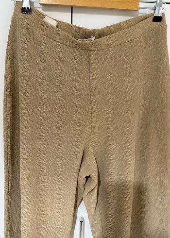 Bej Regular Fit Midi Keten Pantolon - Görsel 3