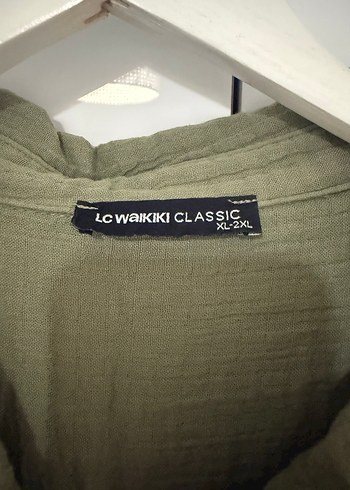 Kadın Haki Kısa Kollu Keten Gömlek Elbise - Görsel 3