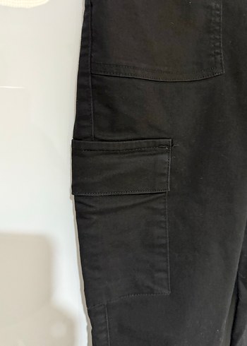 Kadın Siyah Kemerli Denim Pantolon - Görsel 3