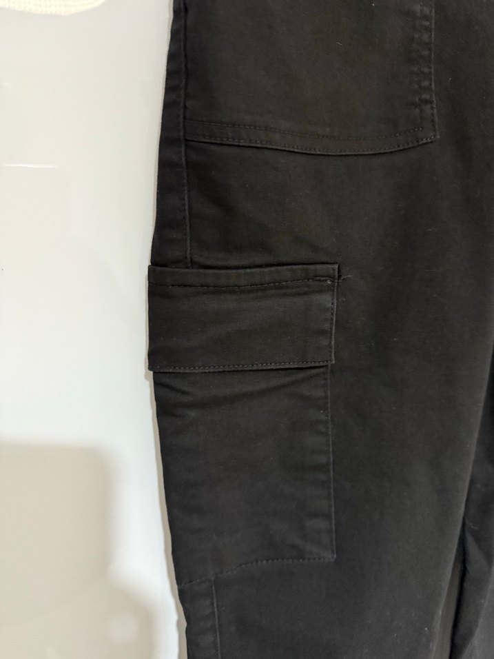 Kadın Siyah Kemerli Denim Pantolon - Görsel 3