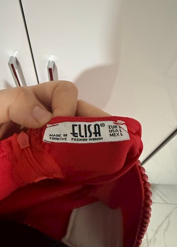 Kırmızı Uzun Kollu Drapeli Kadın Abiye Elbise - Görsel 7