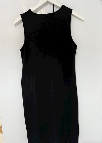 Siyah Kolsuz Midi Triko Elbise - Görsel 5