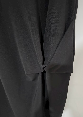 Siyah Kolsuz Midi Triko Elbise - Görsel 2