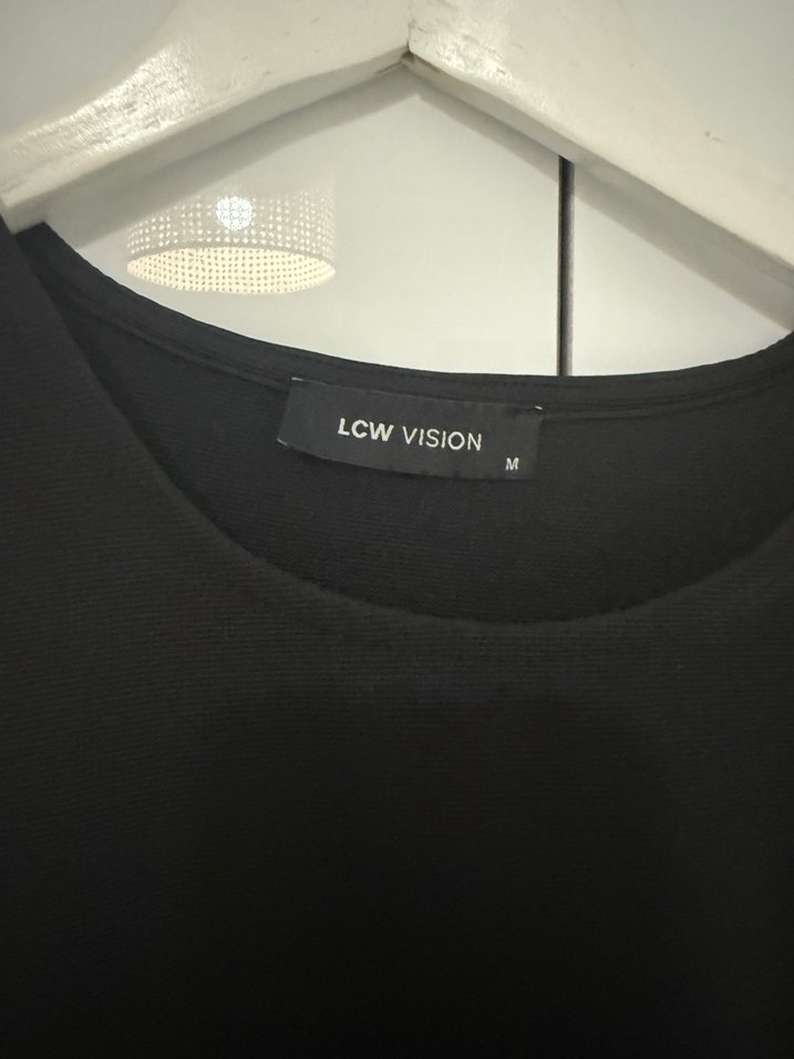 Siyah Kolsuz Midi Triko Elbise - Görsel 3