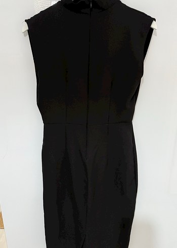 Siyah Drapeli V Yaka Uzun Abiye Elbise - Görsel 4