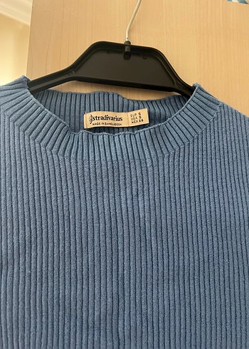 Stradivarius Mavi Örgü Kadın Kazak