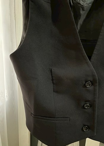 Zara Düğmeli Siyah Kadın Yelek