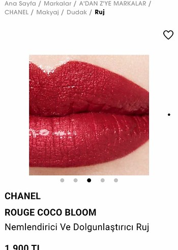 Beden CHANEL Rouge Coco Bloom 128 Kırmızı Ruj