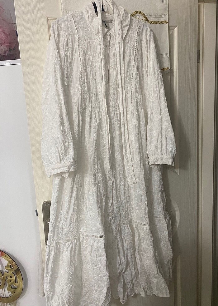 BEYAZ FİSTO ELBİSE - Görsel 3