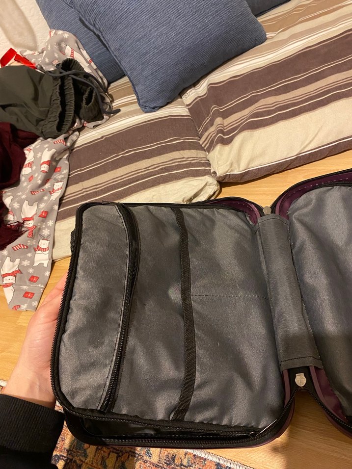 Patlıcan Moru Fermuarlı Küçük Valiz - Görsel 5