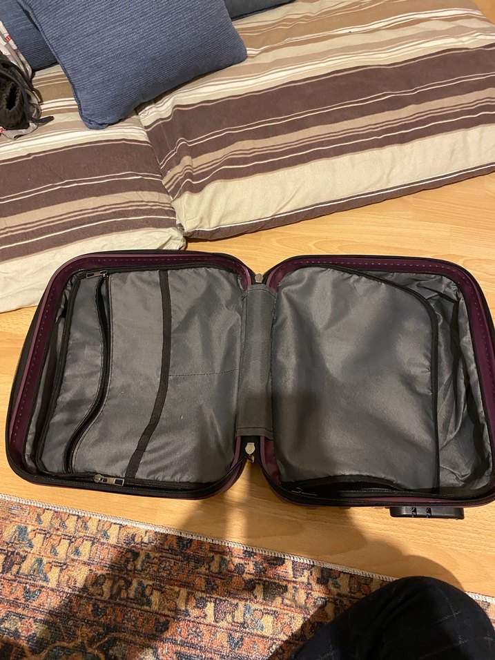 Patlıcan Moru Fermuarlı Küçük Valiz - Görsel 4