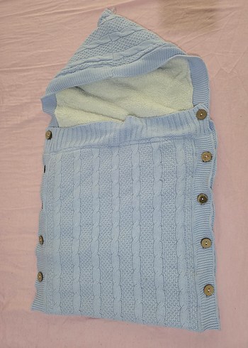 Düğmeli Mavi Bebek Battaniyesi - Görsel 4