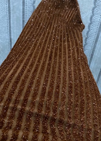 Uzun Kahverengi V Yakalı Triko Elbise - Görsel 5