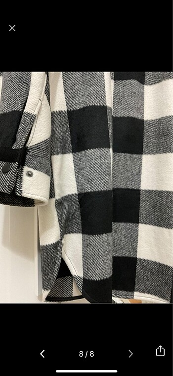 H&M Ekose Ceket Kaban - Görsel 8