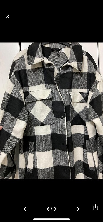 H&M Ekose Ceket Kaban - Görsel 6