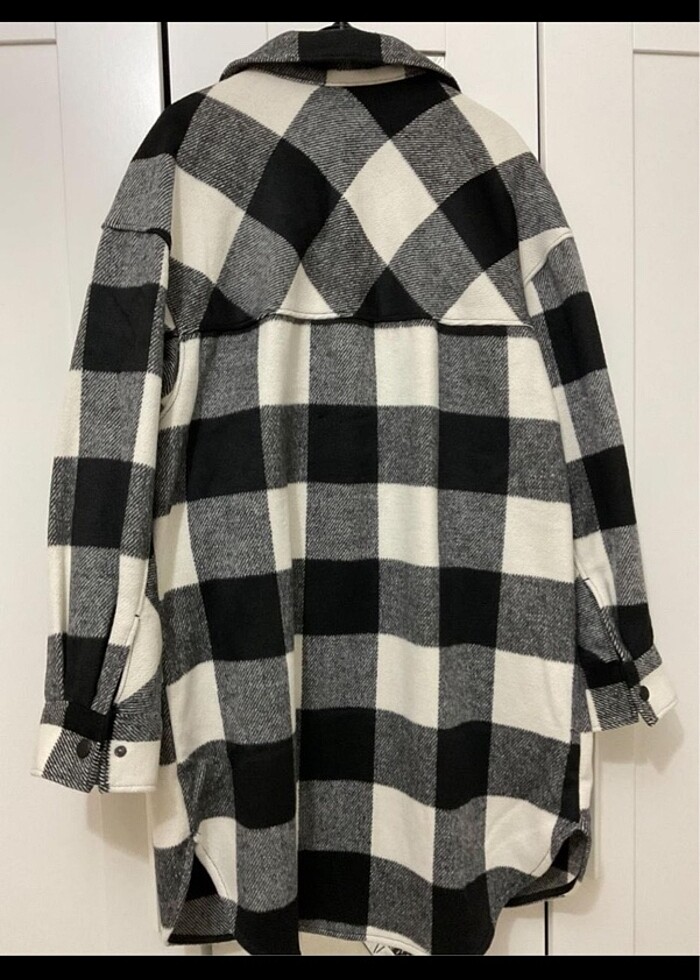 H&M Ekose Ceket Kaban - Görsel 4