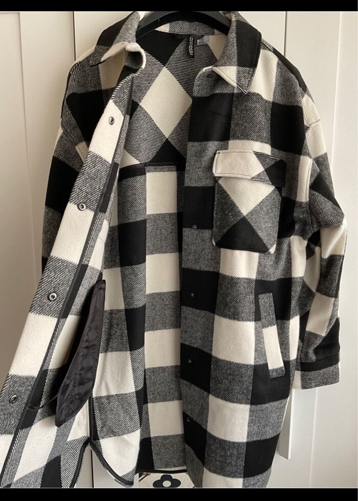H&M Ekose Ceket Kaban - Görsel 3