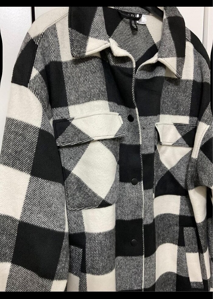 H&M Ekose Ceket Kaban - Görsel 2