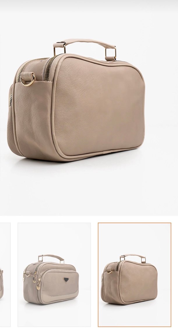 Bej Deri Kadın Çanta Modern Klasik - Görsel 5