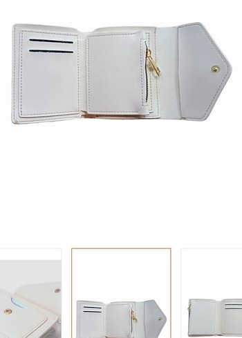 Beyaz Deri Kadın Cüzdanı - Görsel 3