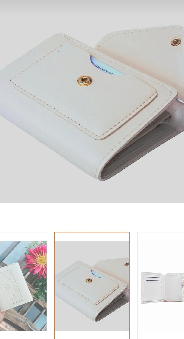 Beyaz Deri Kadın Cüzdanı - Görsel 2