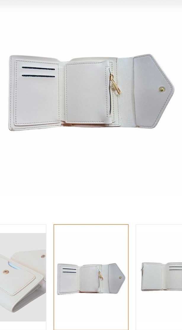 Beyaz Deri Kadın Cüzdanı - Görsel 3