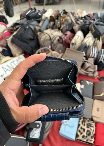 Kadın Siyah Kroko Desenli Deri Cüzdan - Görsel 5