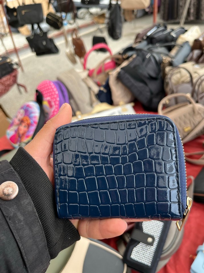 Kadın Siyah Kroko Desenli Deri Cüzdan - Görsel 4