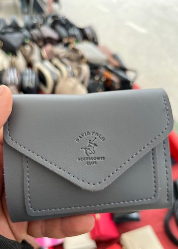 Gri Deri Kadın Cüzdanı Velcro Kapaklı - Görsel 2