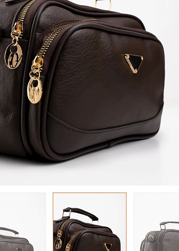 Klasik Kahverengi Deri Kadın Çanta - Görsel 5