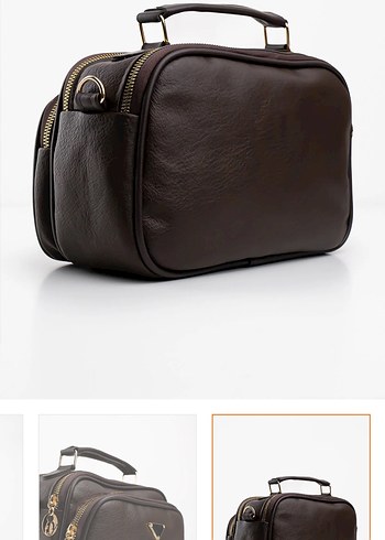 Klasik Kahverengi Deri Kadın Çanta - Görsel 6