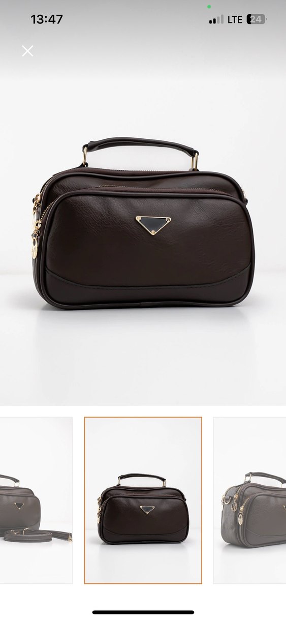 Klasik Kahverengi Deri Kadın Çanta - Görsel 3