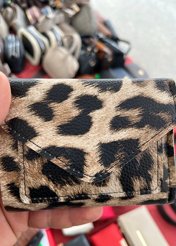 Kahverengi Leopar Desenli Kadın Deri Cüzdan - Görsel 2