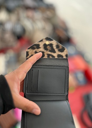 Kahverengi Leopar Desenli Kadın Deri Cüzdan - Görsel 7