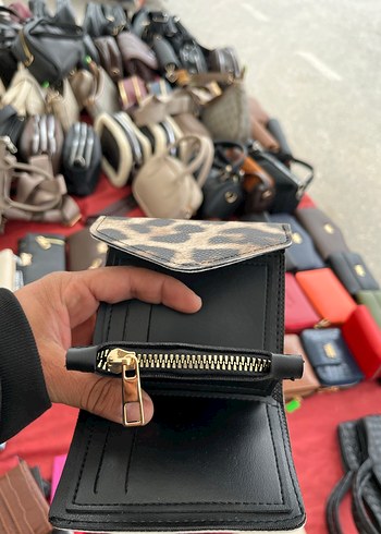 Kahverengi Leopar Desenli Kadın Deri Cüzdan - Görsel 6