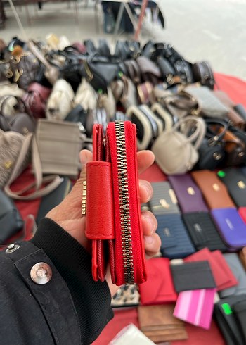 Kırmızı Deri Fermuarlı Kadın Cüzdan - Görsel 3