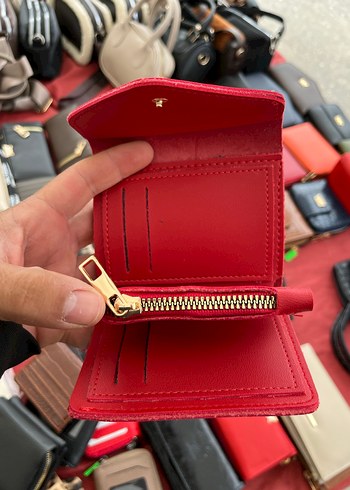 Fermuarlı Kırmızı Deri Kadın Cüzdanı - Görsel 7