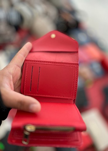 Fermuarlı Kırmızı Deri Kadın Cüzdanı - Görsel 8