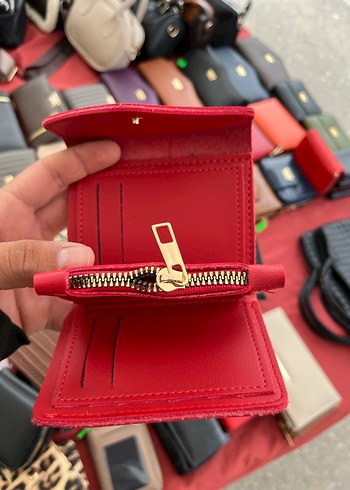 Fermuarlı Kırmızı Deri Kadın Cüzdanı - Görsel 6